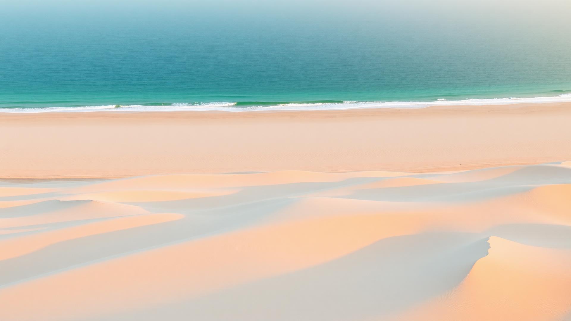 Atlantic dunes and turquoise ocean at golden hour on the Cádiz coast
