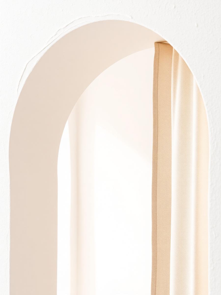 Whitewashed arch detail with raking sunlight